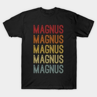 Magnus Name Vintage Retro Pattern T-Shirt